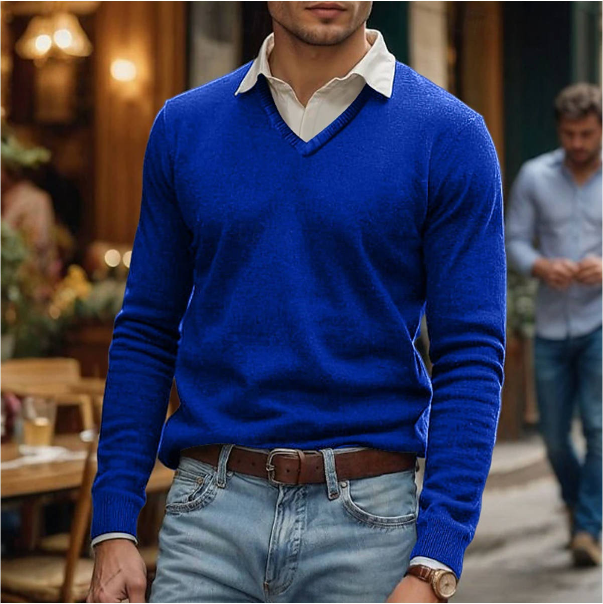Heren V-Hals Trui – Elegant, Comfortabel & Veelzijdig