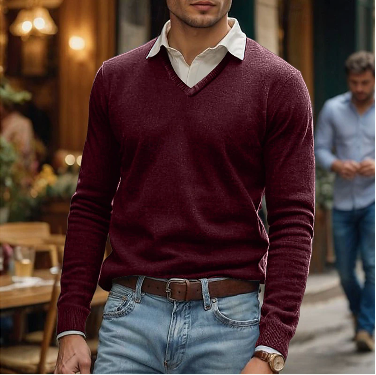 Heren V-Hals Trui – Elegant, Comfortabel & Veelzijdig