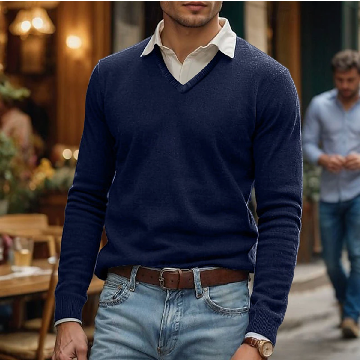Heren V-Hals Trui – Elegant, Comfortabel & Veelzijdig