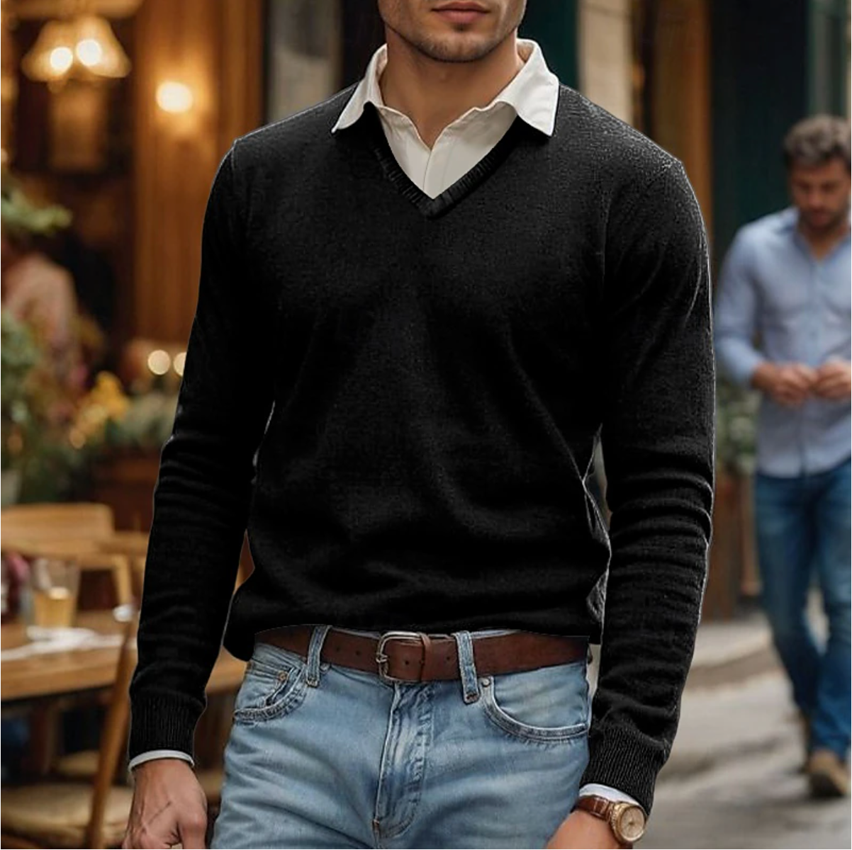 Heren V-Hals Trui – Elegant, Comfortabel & Veelzijdig