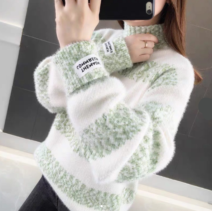 Juliane | Maglione a collo alto in cotone a righe