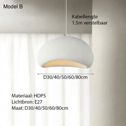Design hanglamp wabi-sabi stijl zachte organische vorm