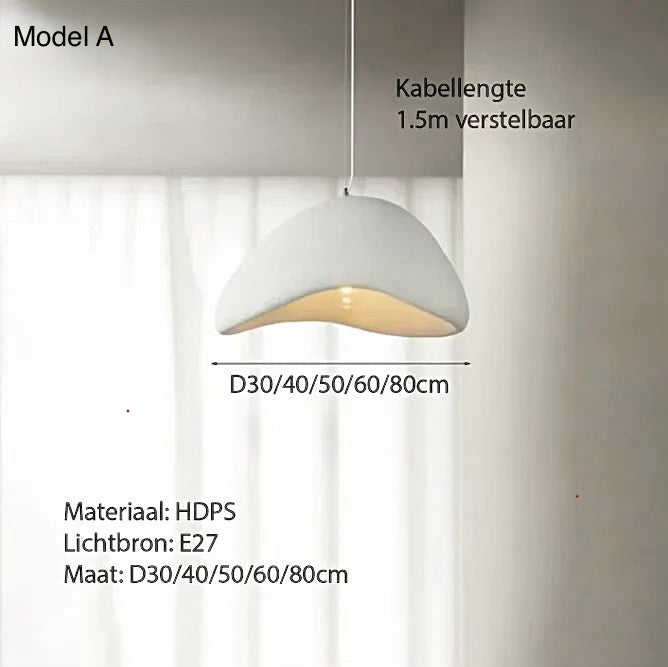 Design hanglamp wabi-sabi stijl zachte organische vorm