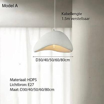 Design hanglamp wabi-sabi stijl zachte organische vorm