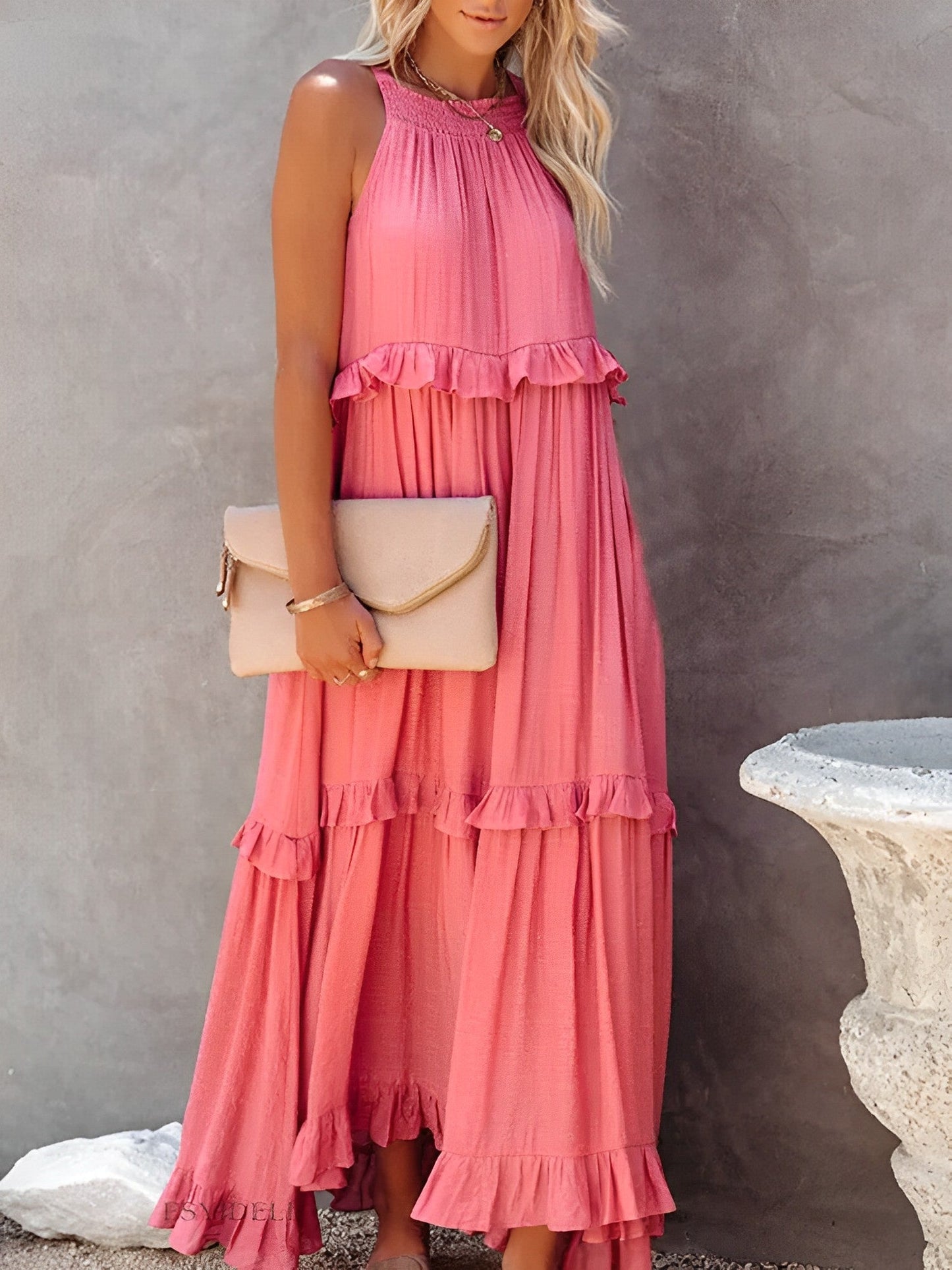 Boho Zomerjurk Elegante Vrouwelijke Jurk Met Korte Mouwen
