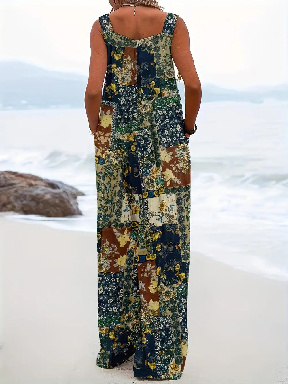 Vrouwelijke Jumpsuit Vierkante Halslijn Zomerjurk