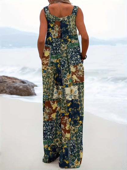 Vrouwelijke Jumpsuit Vierkante Halslijn Zomerjurk
