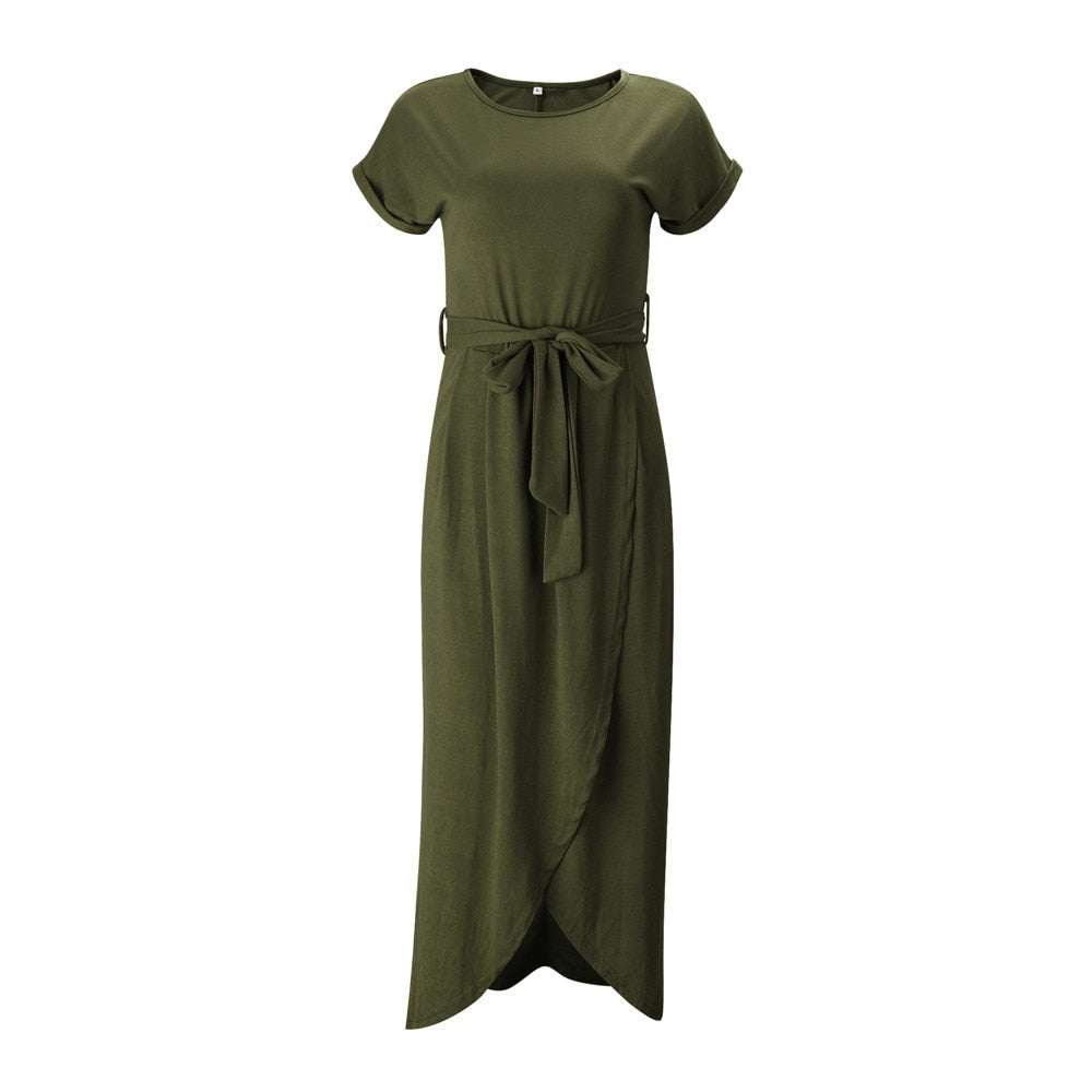 Maxi Jurk met Splithalte Zomerjurk Vrouwen
