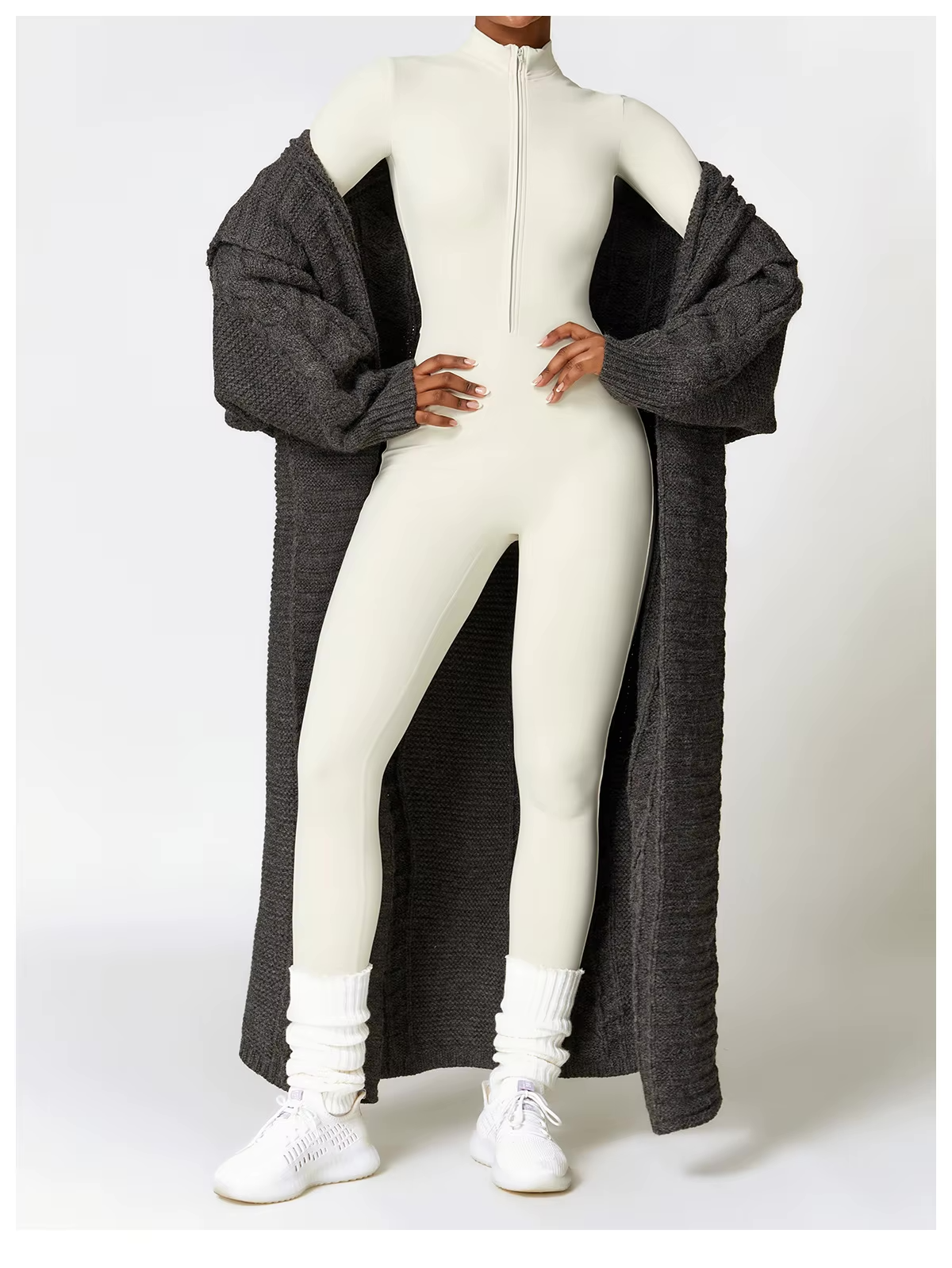 Warme Winterjumpsuit Fleece Gevoerd Stretch Stof
