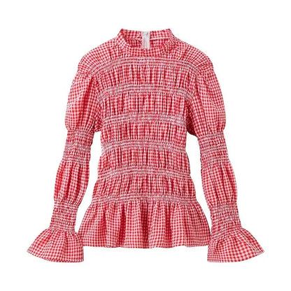 Sunspree Ruitjesblouse met Ruches