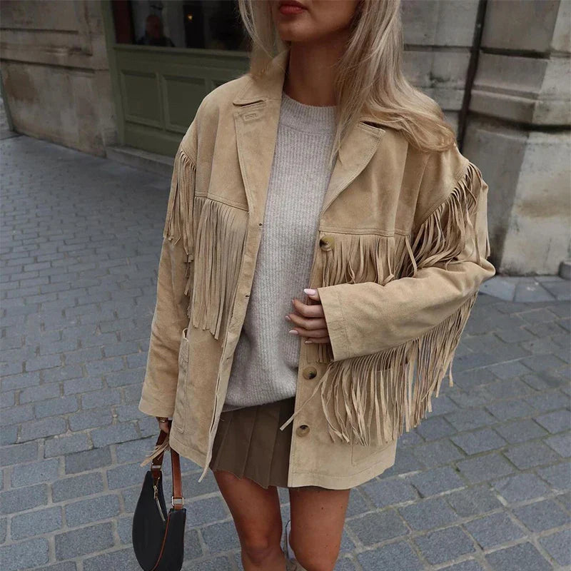 Suède Franje Jas Westers Stijl Boho Chic
