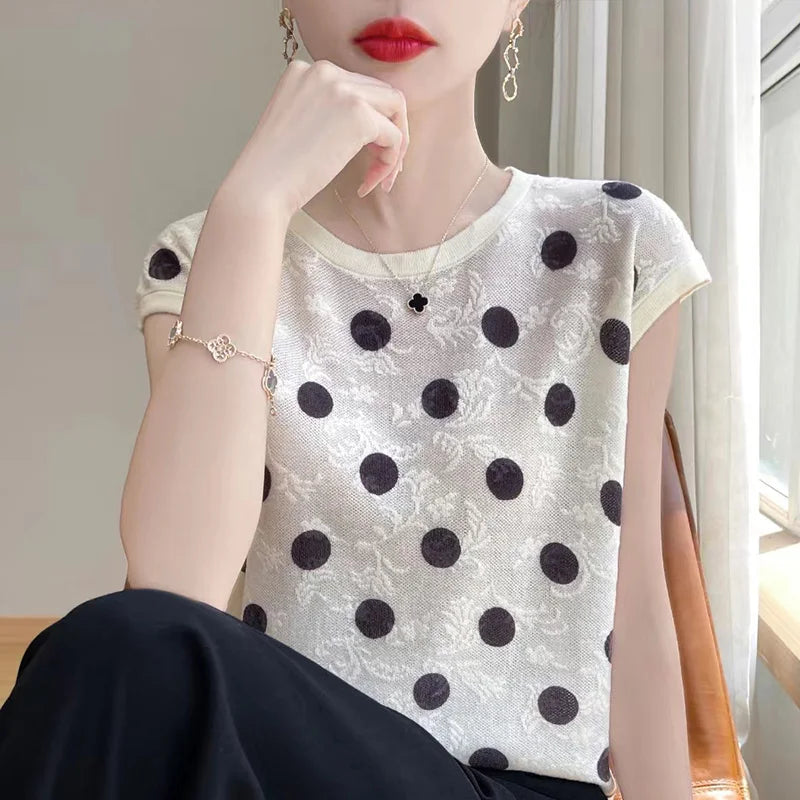 Mira Mode Zomerse Polka Dot Blouse
