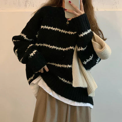 Elora | Dames Oversized Gebreide Trui | Wit