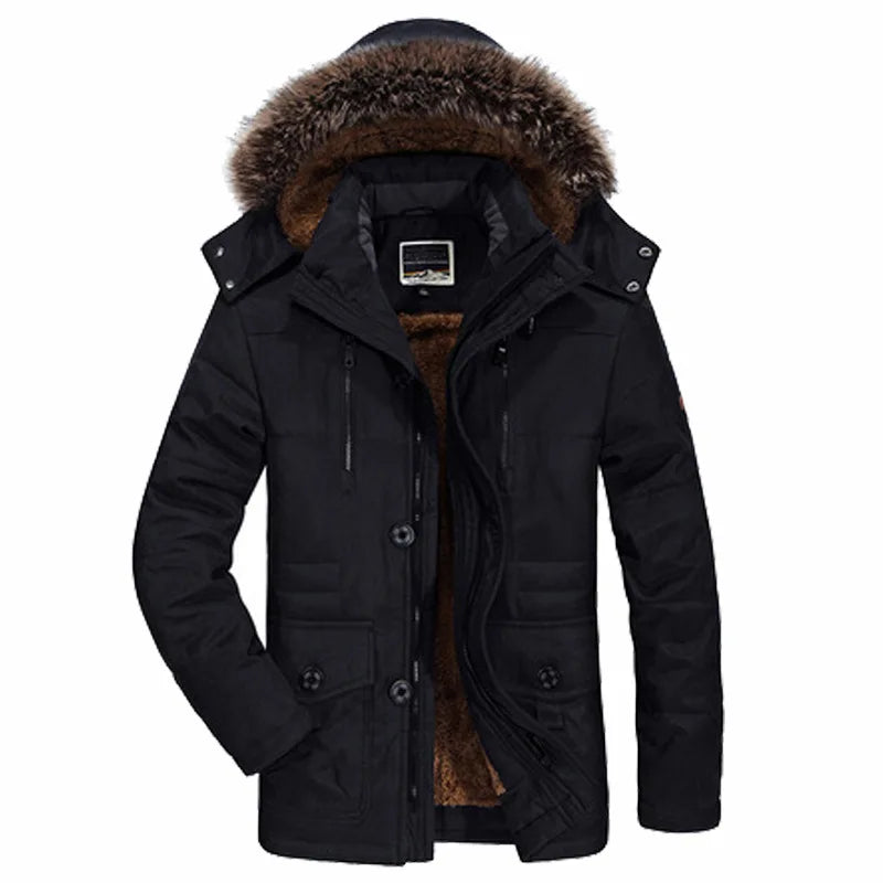 Heren Warme Winterjas met Capuchon – Winddicht & Comfortabel voor Koude Dagen