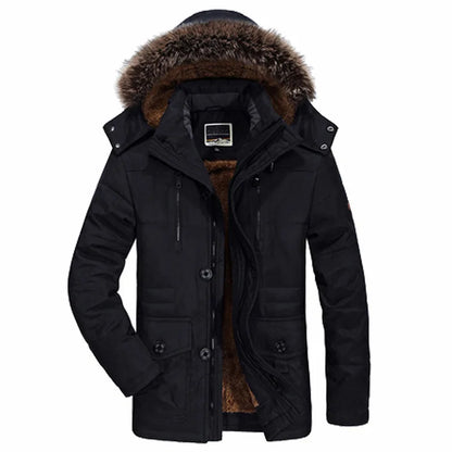 Heren Warme Winterjas met Capuchon – Winddicht & Comfortabel voor Koude Dagen