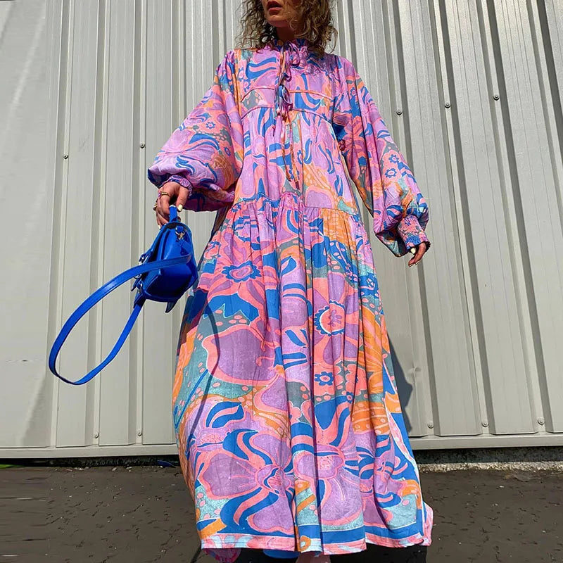 Maxi Jurk Bloemenprint Zomerjurk Vrouw