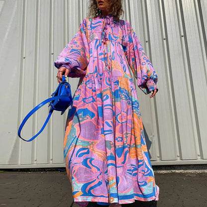 Maxi Jurk Bloemenprint Zomerjurk Vrouw