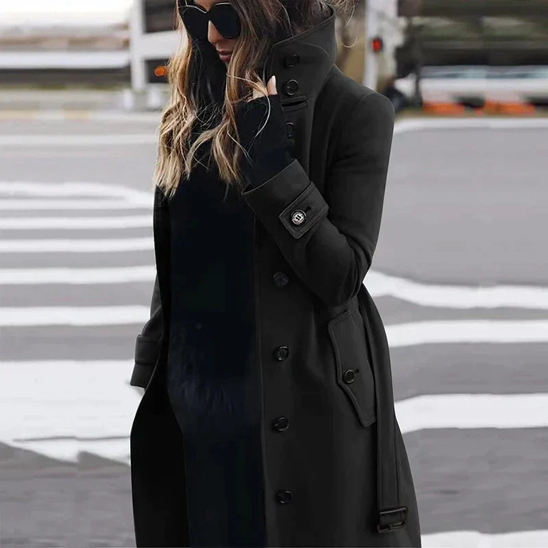 Dame Trenchcoat Hoge Hals Waterdicht