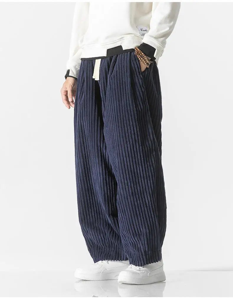 Heren ribgebreide joggingbroek – Relaxed fit met elastische tailleband