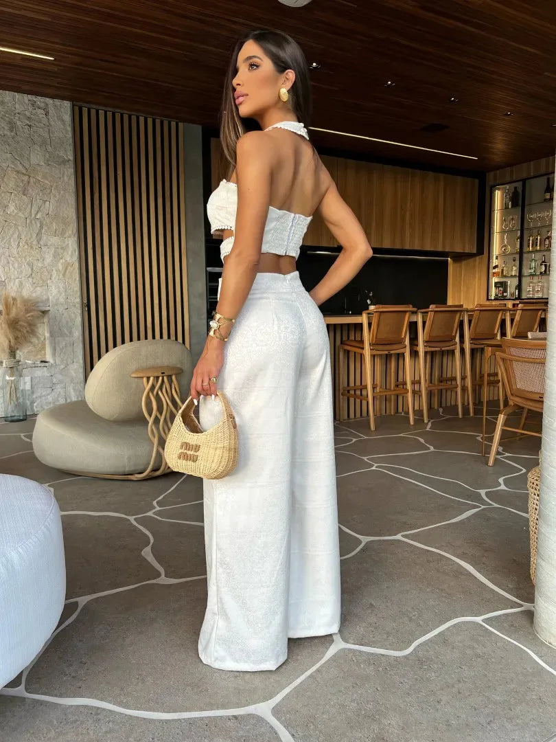 Jumpsuit Elegante Eendelig Uitgeholde Avondjurk