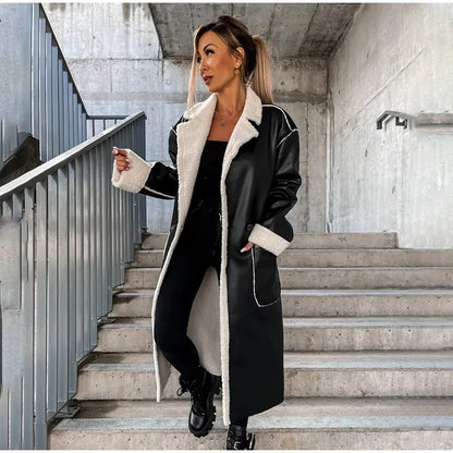 Leren Jas Met Bontkraag Warm en Stijlvol