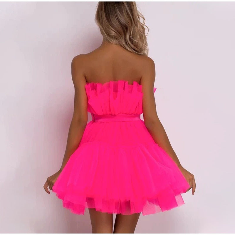 Feestelijke Jurk Tulle Uniek Design Voor Vrouw