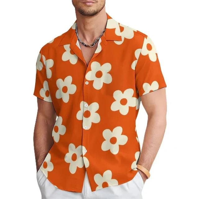 Heren Zomerhemd Bloemenprint Reverskraag Casual Elian