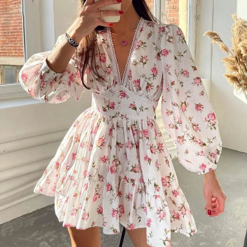 Bloemenjurk Mini Jurk Zomer Jurk Vrouw - Mode Vibes