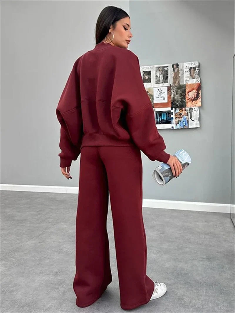 Dames Fleece Set Jogger en Vest met Rits Sportief