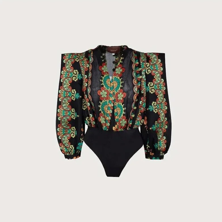 Rok Set met Bloemenpatroon Vintage Stijl A-Lijn