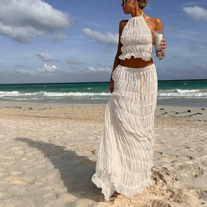 Lilou | Completo Elegante con Top Pieghevole e Maxi Gonna 3