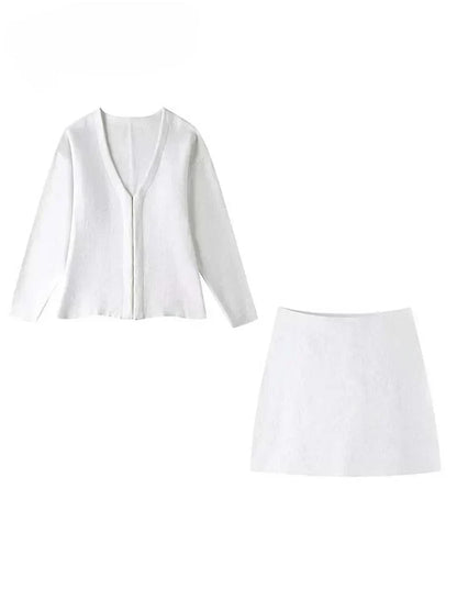 Chique Blazer Rok Set voor Vrouw Elegante Outfit