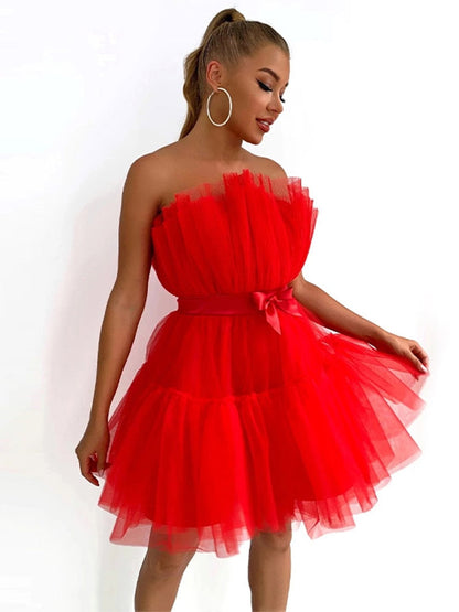 Feestelijke Jurk Tulle Uniek Design Voor Vrouw