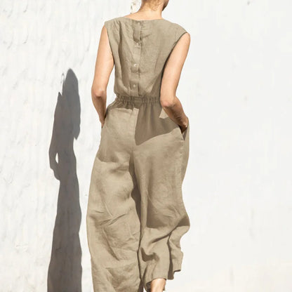 Vrouwelijke Katoenen Jumpsuit Zomer Jurk