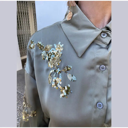 Zilveren Maan Luxe Broek en Blouse Set