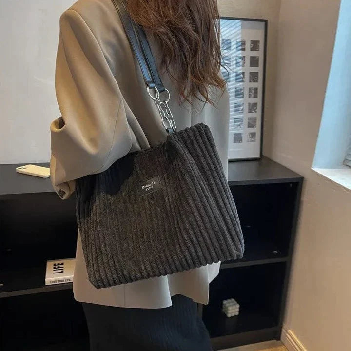 Vrouwen Fluweel Handtas Elegant Zwart