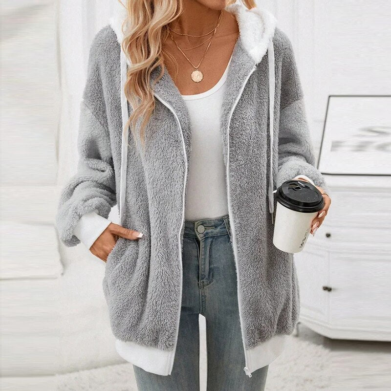 Dames Trui Lange Mouwen Capuchon Warm en Comfortabel