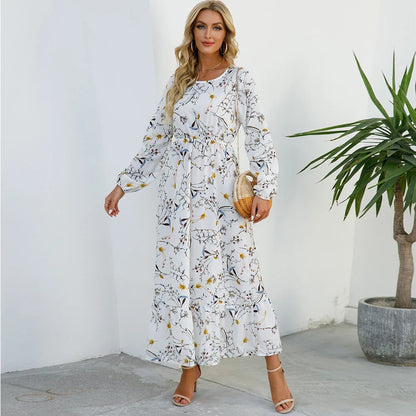 Variant image for Sole | Abito Donna Maxi Bohémien Floreale in Chiffon con Maniche Lunghe-18