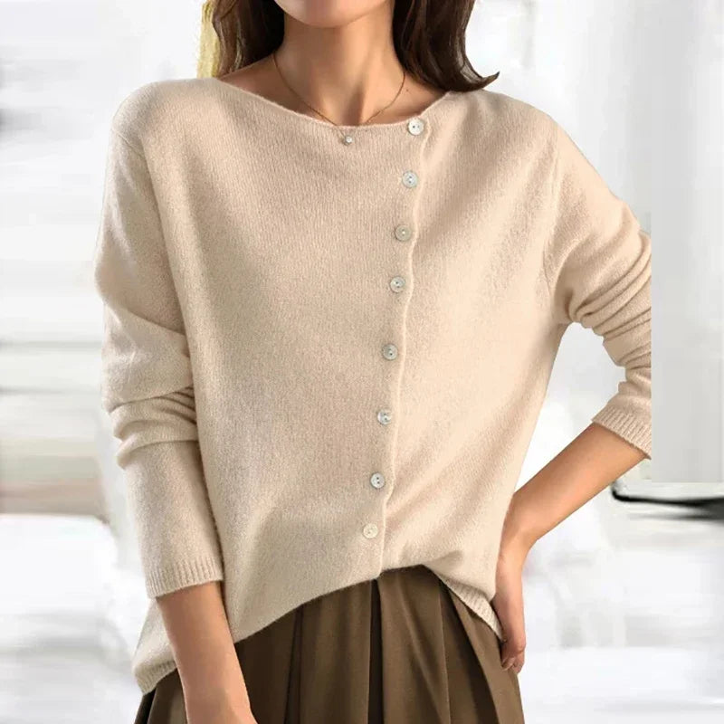 Stijlvolle Sweater met Knoopsluiting voor Vrouw