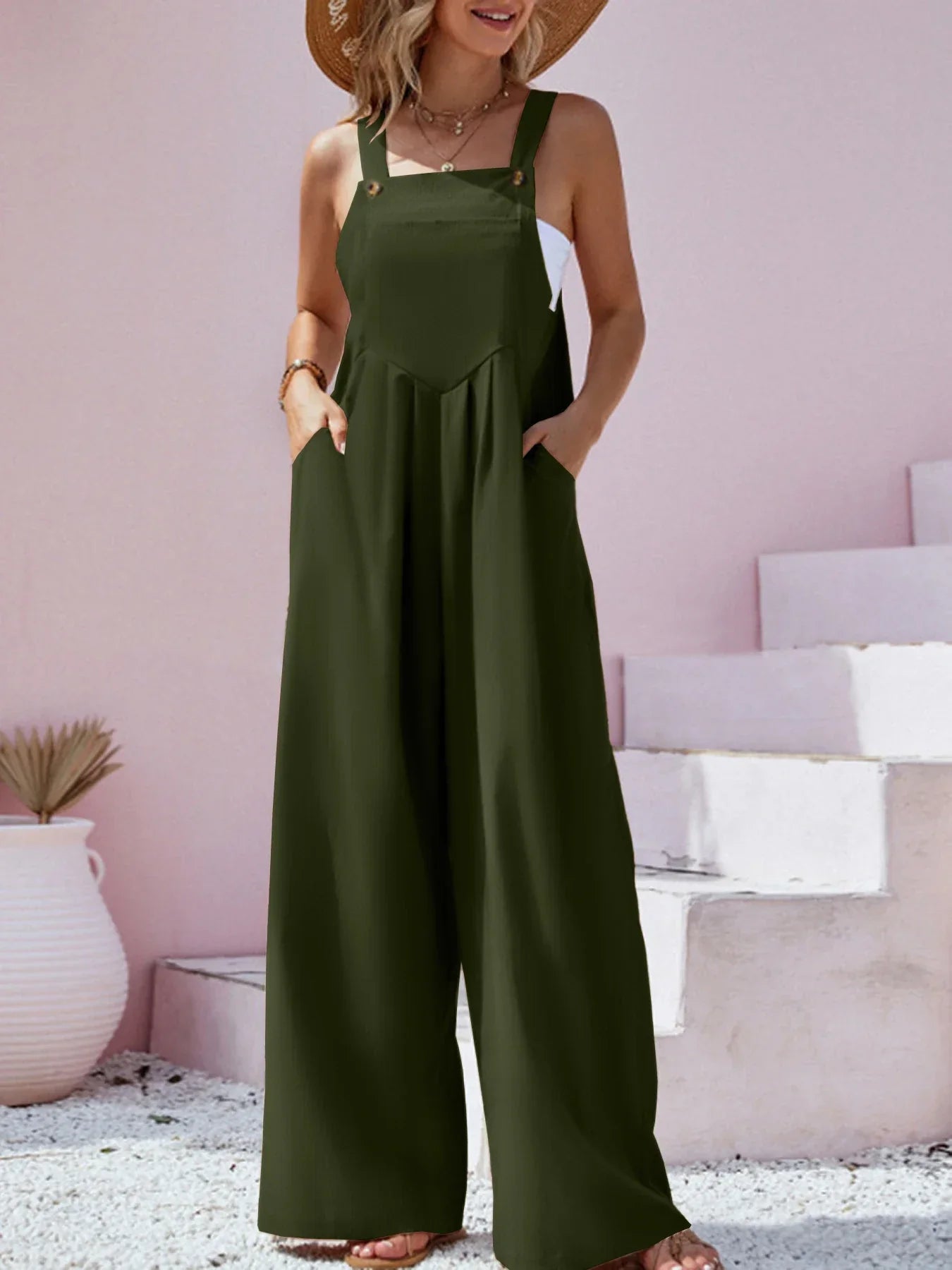 Jumpsuit Wijde Pijpen Zomerjurk Vrouwelijk Comfortabel