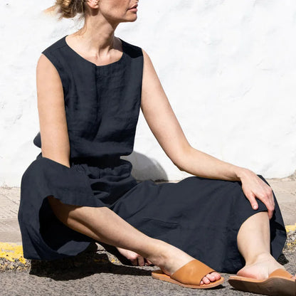 Vrouwelijke Katoenen Jumpsuit Zomer Jurk