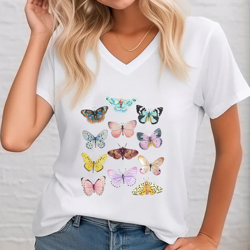 FloraVibe Vlinder Graphic T-Shirt