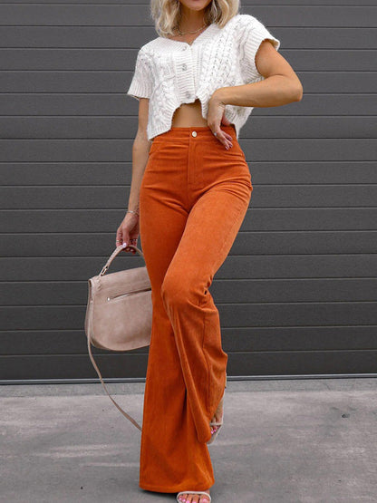 Hoge Broek Flared Trendy High Waist Damesbroek