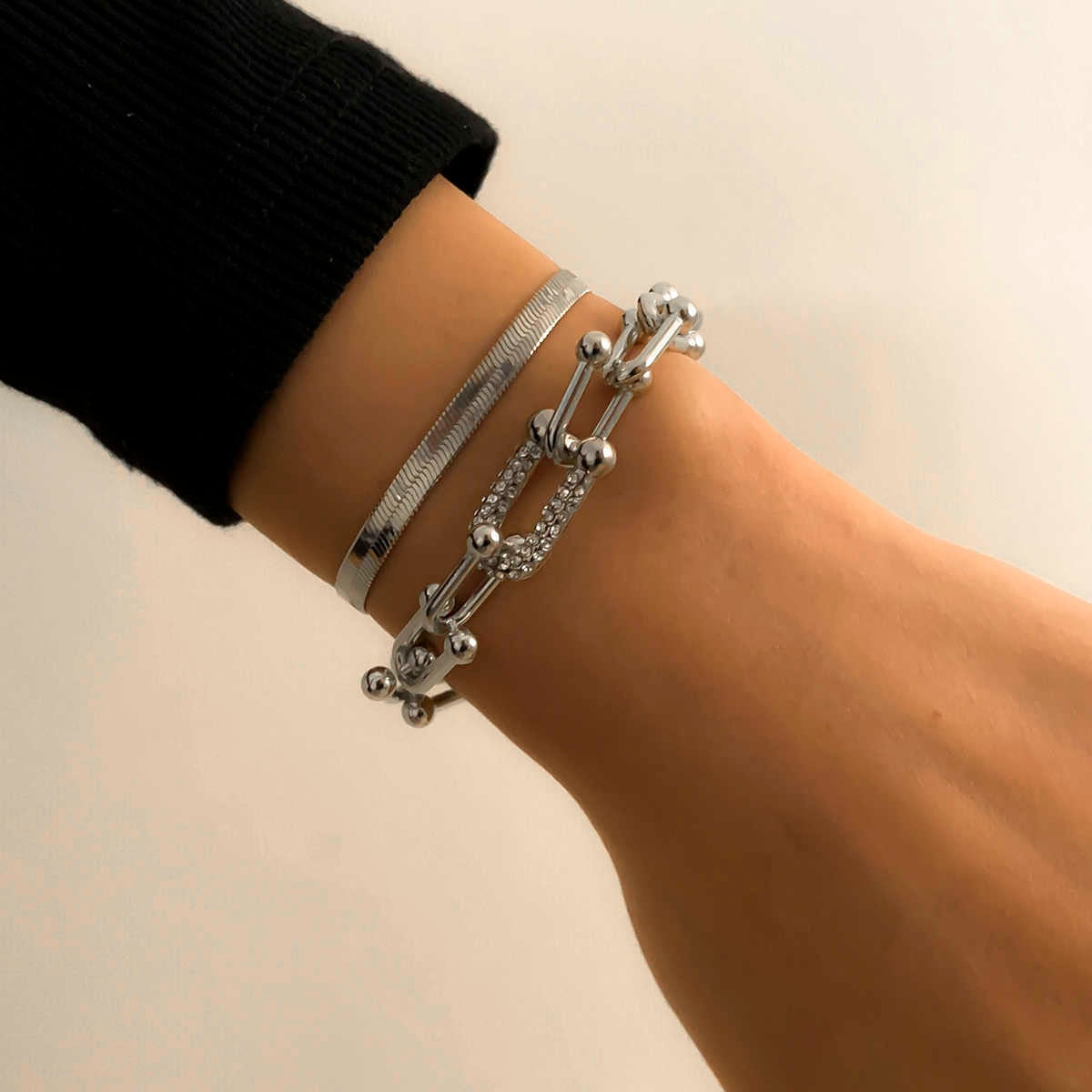 Gouden en Zilveren Armband Set 2-delig