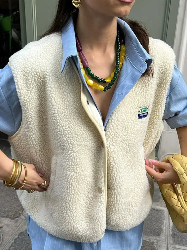 Dames Fleece Vest Mouwloos Warm voor Buiten - Mode Vibes