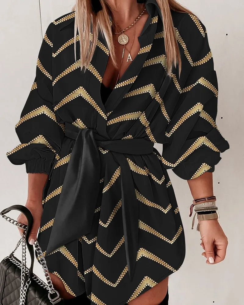 Vrouwelijke Jurk Lange Mouwen Zomerjurk - Mode Vibes