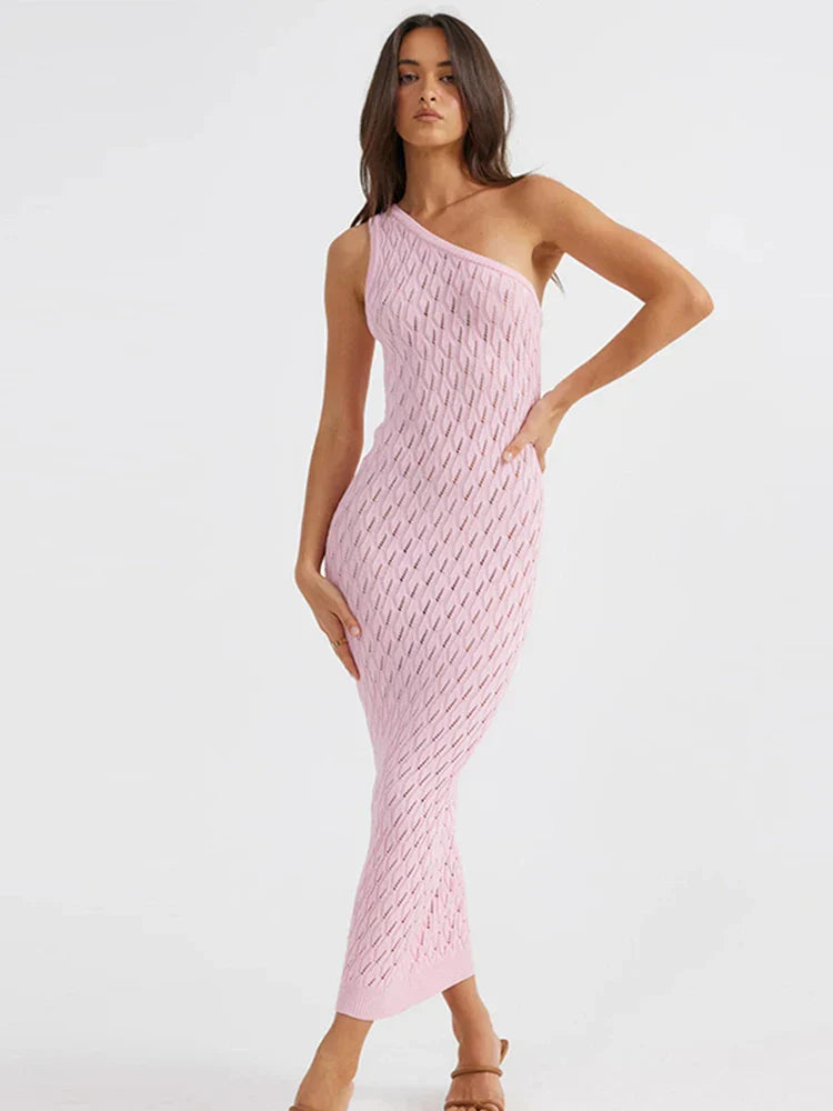 Asymmetrische Jurk Lange Knitlook Vrouwelijke Zomerjurk