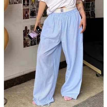 RivieraGlow Blauw Gestreepte Broek