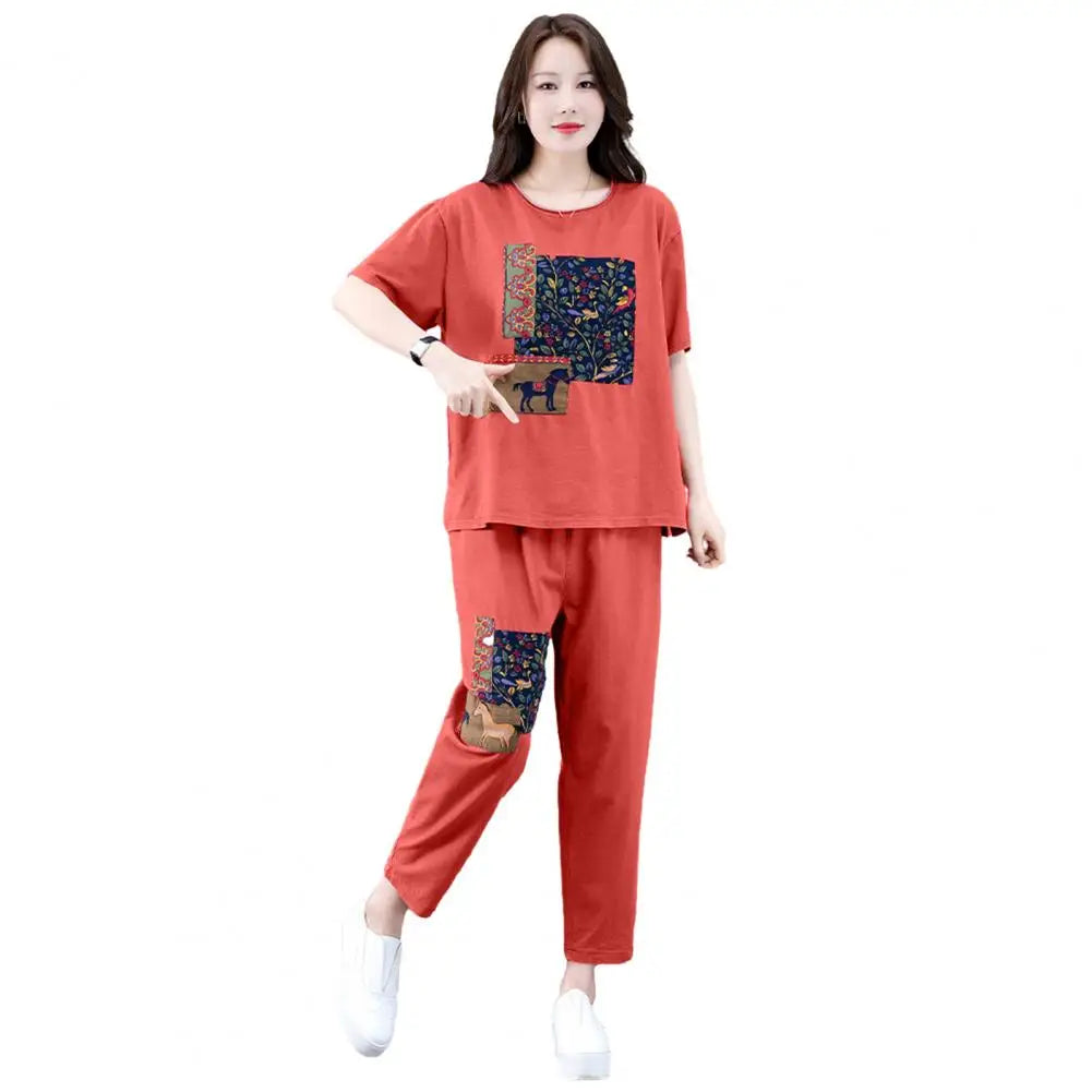 UrbanEase Retro Print Tracksuit