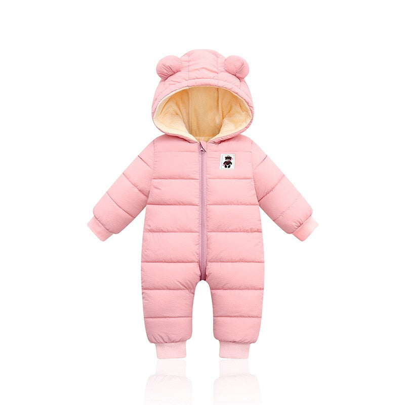Baby Romper Met Berenoortjes Warme Winteruitvoering